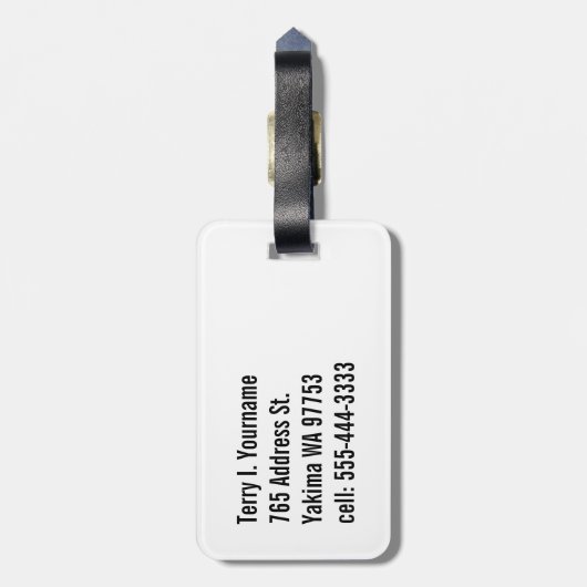 Koffiebeker met hartontwerp (versleten stijl) bagagelabel (Achterkant verticaal)