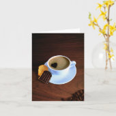 Koffiebeker met hartverwarmd schuim kaart (Gele Bloem)