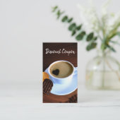 Koffiebeker met hartverwarmd schuim kortingskaartje (Staand voorkant)