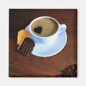 Koffiebeker met hartverwarmd schuim magneet (Voorkant)