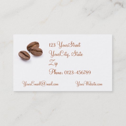 Koffiebeker met hartverwarmd schuim visitekaartje (Achterkant)