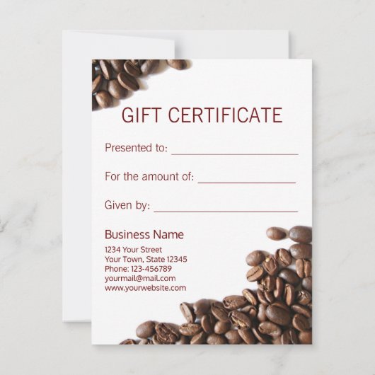 Koffiebeker met Kaart met schuimvulling (Achterkant)