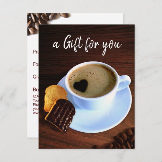 Koffiebeker met Kaart met schuimvulling (Voorkant / Achterkant)