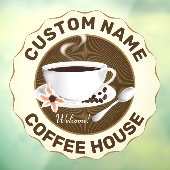 Koffiebeker met koffiebonen raamsticker (Vel 3)