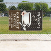 Koffiebeker met koffiebonen spandoek (Insitu)