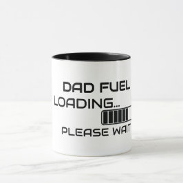 Koffiebeker met minimale tekst 'Dad Fuel Loading' Mok