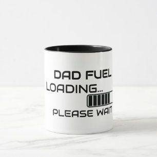 Koffiebeker met minimale tekst 'Dad Fuel Loading' Mok