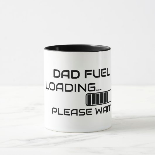 Koffiebeker met minimale tekst 'Dad Fuel Loading' Mok (Midden)