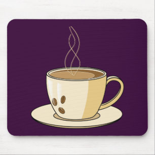 Koffiebeker met stoom muismat