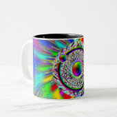 Koffiebeker met waterstofcellen tweekleurige koffiemok (Voorkant links)