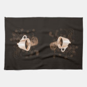 Koffiebeker met wensen en bonen theedoek (Horizontaal)