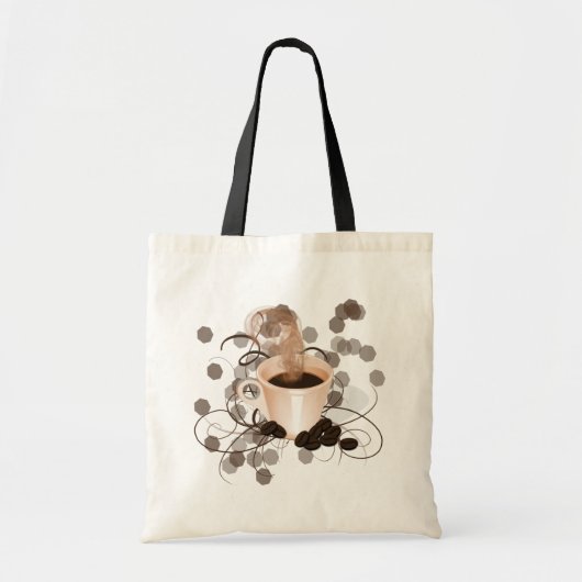 Koffiebeker met wensen en bonen tote bag (Voorkant)
