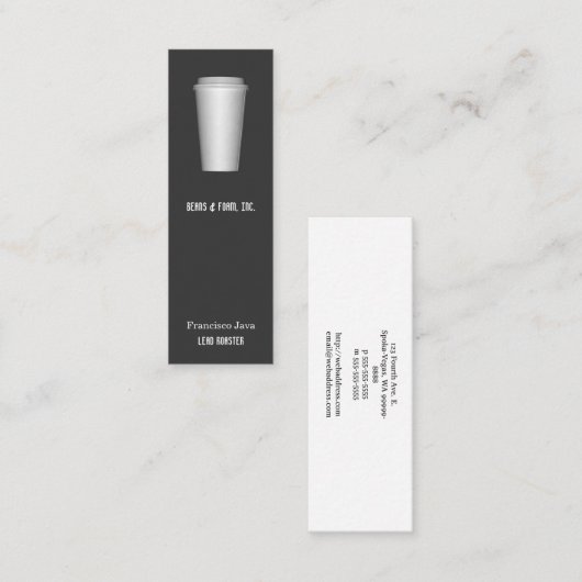 Koffiebeker Mini Visitekaartje (Voorkant / Achterkant)