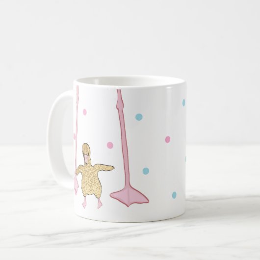 Koffiebeker mok "Gold Flamingo Mam & Baby" Sippy C (Voorkant links)
