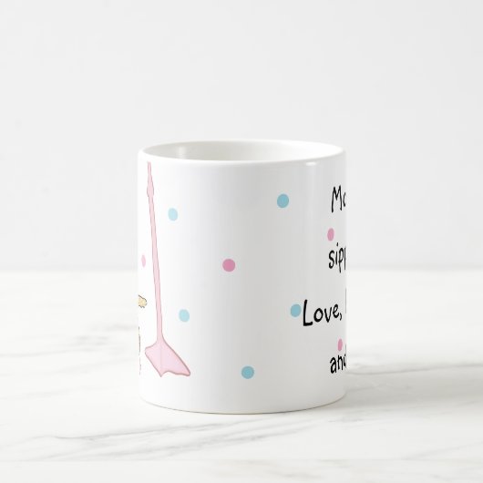 Koffiebeker mok "Gold Flamingo Mam & Baby" Sippy C (Center)