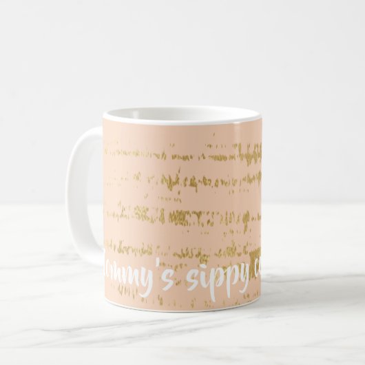 Koffiebeker mok "Klassieke Gold/Roze mammie's Sipp (Voorkant links)