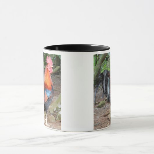 Koffiebeker, mok, rode rooster mok (Midden)