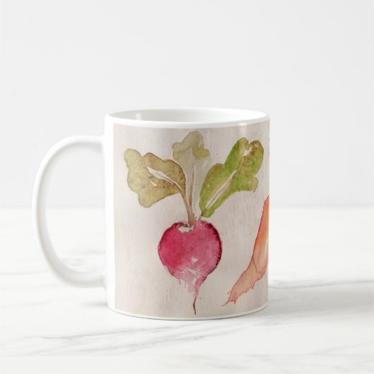 Koffiebeker Mok - Waterverf, radijs, biet (Links)