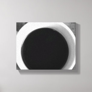 Koffiebeker op een oude krat, 8 x 10 jaar canvas afdruk