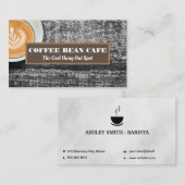 Koffiebeker op houten tafel Visitekaartje (Voorkant / Achterkant)