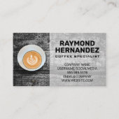 Koffiebeker op  tafel visitekaartje (Voorkant)