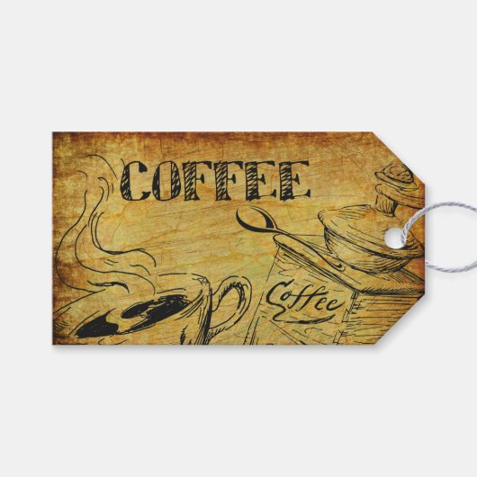 koffiebeker Oude koffiebrinder Cadeaulabel (Voorkant (Horizontaal))