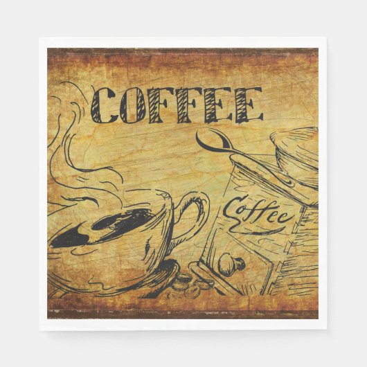  koffiebeker Oude koffiebrinder Servet (Voorkant)