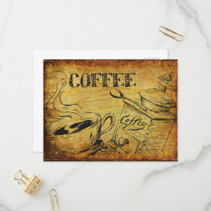 koffiebeker Oude koffiebrinder Uitnodiging Briefkaart