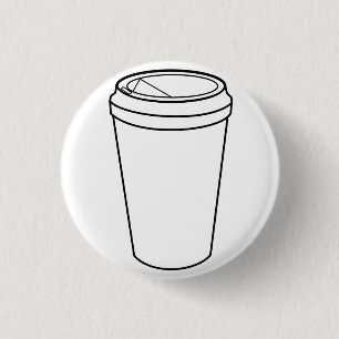 Koffiebeker (Papier Om Weg Te Gaan) Ronde Button 3,2 Cm
