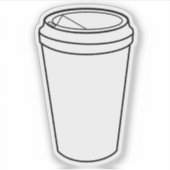 Koffiebeker (Papier Om Weg Te Gaan) Sticker (Voorkant)