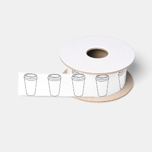 Koffiebeker (papier voor onderweg) satijnen lint