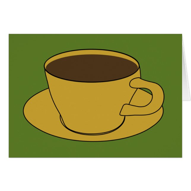 Koffiebeker - Retro Greeting/Note Card (Voorkant Horizontaal)