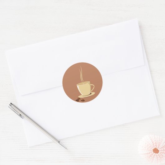 Koffiebeker Ronde Sticker (Envelop)