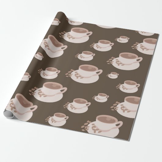 Koffiebeker Saucer Hot Chocolade Gift Cadeaupapier (Uitgerold)