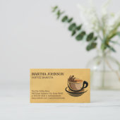 Koffiebeker Splash | Coffee Beans Patroon Visitekaartje (Staand voorkant)