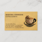 Koffiebeker Splash | Coffee Beans Patroon Visitekaartje (Voorkant)