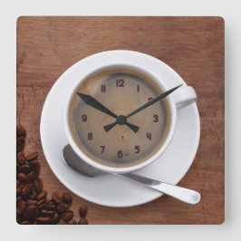 Koffiebeker - Square Wall klok
