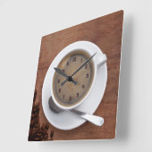 Koffiebeker - Square Wall klok (Hoek)