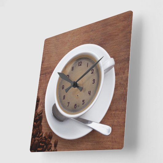 Koffiebeker - Square Wall klok (Hoek)