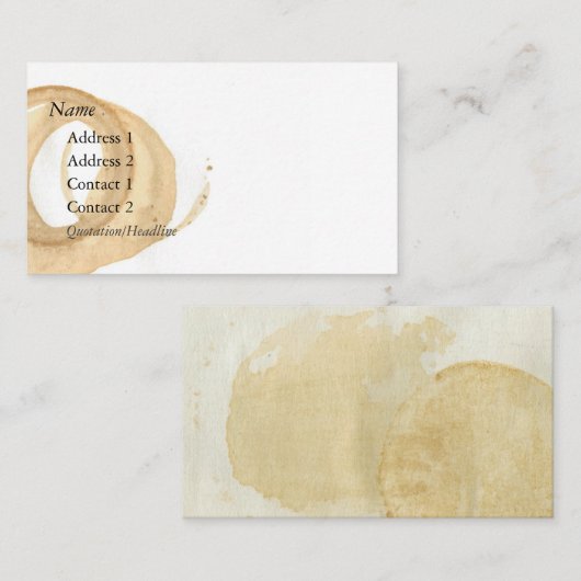 Koffiebeker standaard visitekaartje (Voorkant / Achterkant)