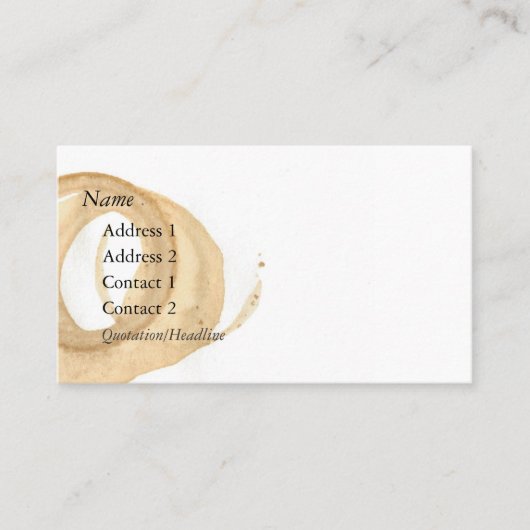 Koffiebeker standaard visitekaartje (Voorkant)