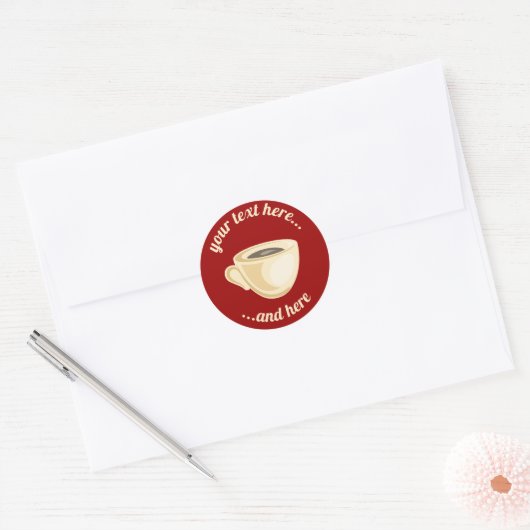 Koffiebeker sticker (Envelop)