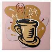 Koffiebeker - Swirl Design Tile/Trivet Tegeltje (Voorkant)