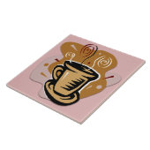 Koffiebeker - Swirl Design Tile/Trivet Tegeltje (Zijkant)