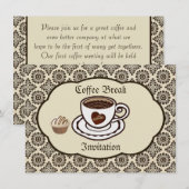 Koffiebeker, taart op een demaspatroon kaart (Voorkant / Achterkant)