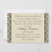 Koffiebeker, taart op een demaspatroon kaart (Achterkant)