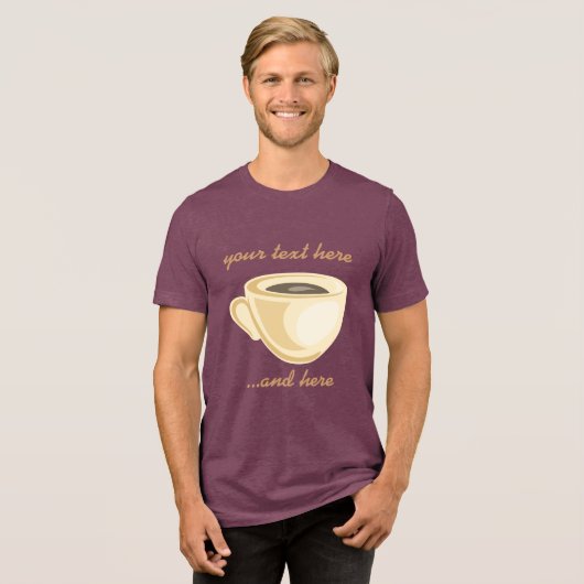 Koffiebeker Tri-Blend Shirt (Voorkant volledig)