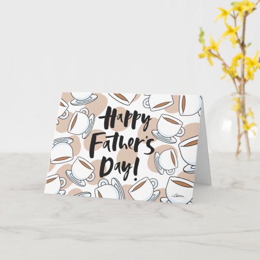 Koffiebeker-Vaderdag Kaart (Gele Bloem)