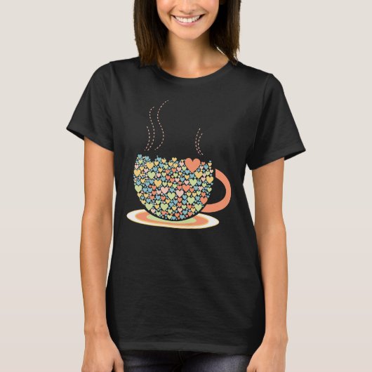 Koffiebeker van de liefde Tea Lovers Barista Heart T-shirt (Voorkant)