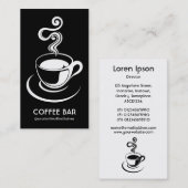 Koffiebeker verticaal - Wit op zwart Visitekaartje (Voorkant / Achterkant)